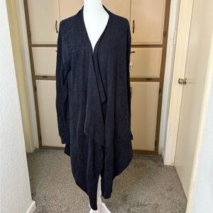 Elegant Black Open Front Cardigan Sweater